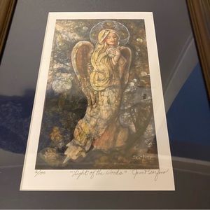JANET SEARFOSS Light Of The Woods Angel SIGNED BATIK GICLEE PRINT 6/100